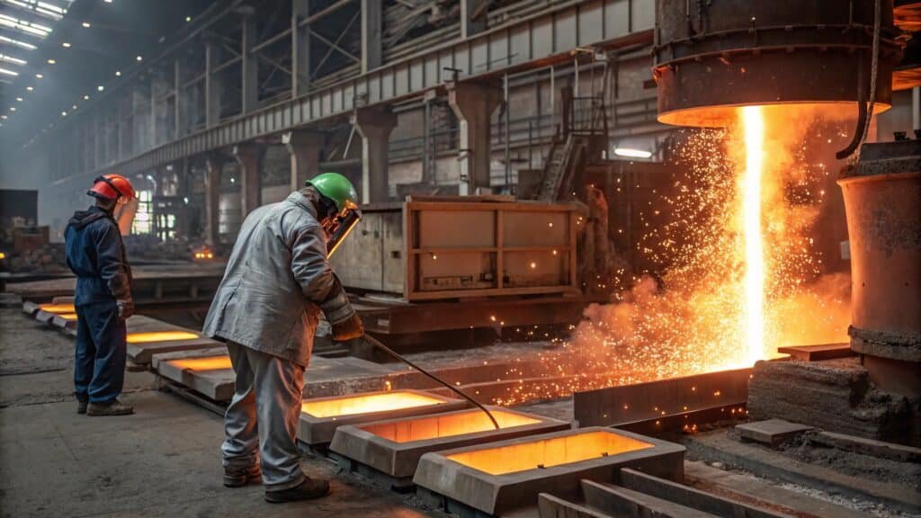 alt with keywords: forging aluminum billet under pressure